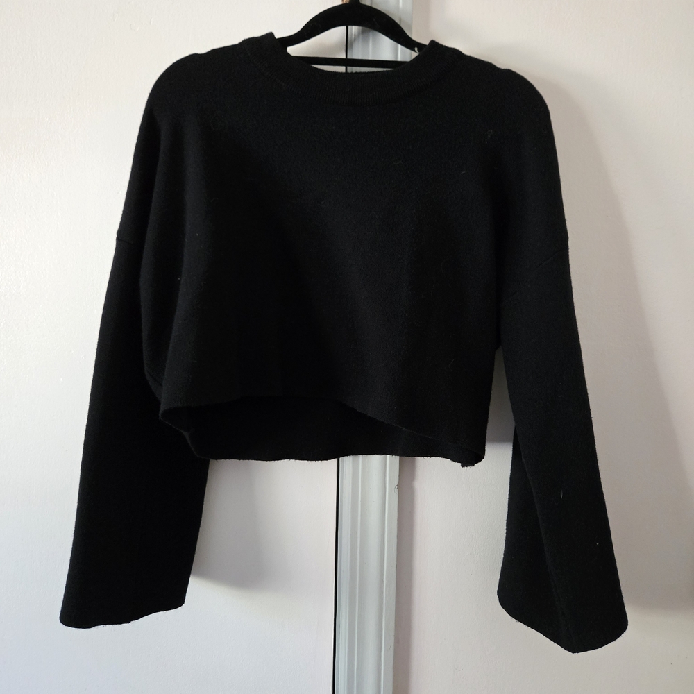 Princess Polly Black Cropped Sweater
